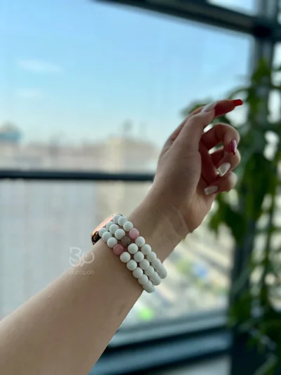 بند اپل واچ مدل مروارید کشی صورتی BA1326