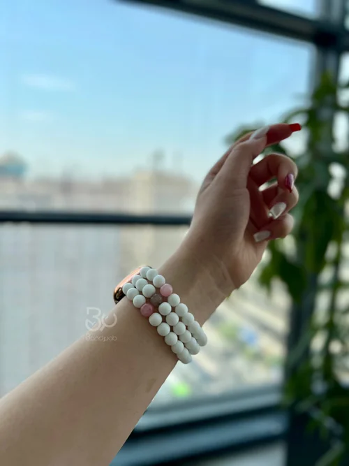 بند اپل واچ مدل مروارید کشی صورتی BA1326