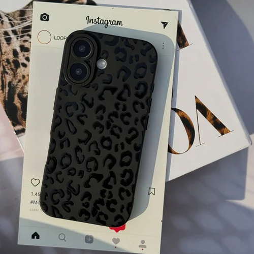 قاب آیفون مدل پلنگی مشکی G1024