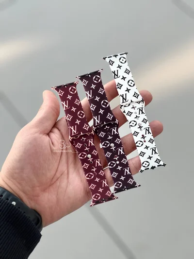 بند اپل واچ مدل سیلیکون طرحدار LV لویی ویتون BA1526