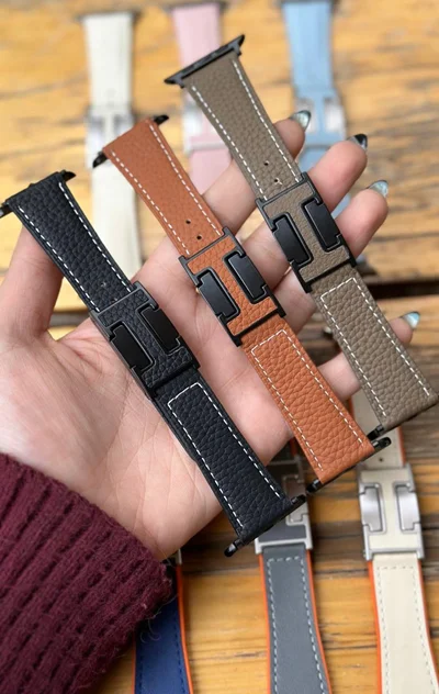 بند اپل واچ ‌مدل چرم هرمس BA1203 H