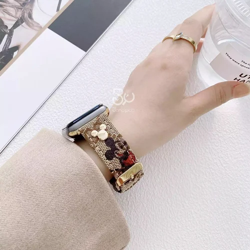 بند اپل واچ مدل میکی کرمی BA1139