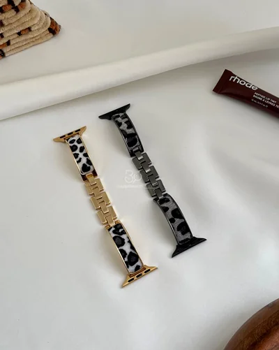 بند اپل واچ مدل leopard هرمس BA1637
